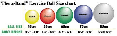 TheraBand Exercise Ball Size Chart TheraBand Exercise Ball Size Chart